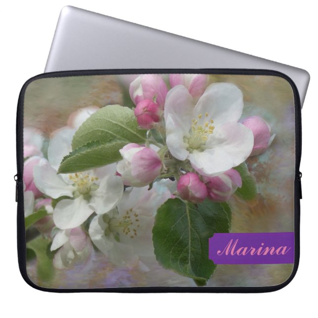 Apple Blossoms Laptop Sleeve (Front)