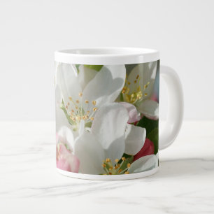 Apple Blossoms Pink & White Flowers Large Coffee Mug