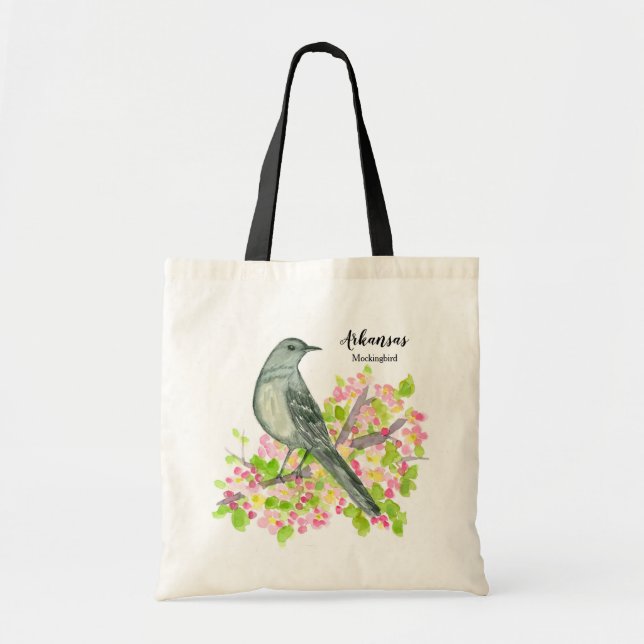 Apple Blossoms Spring Tree Mockingbird  Tote Bag (Front)