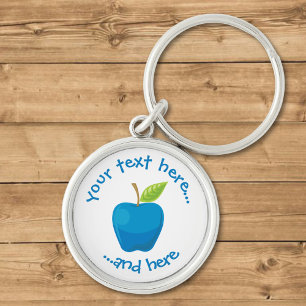 Apple Blue Key Ring