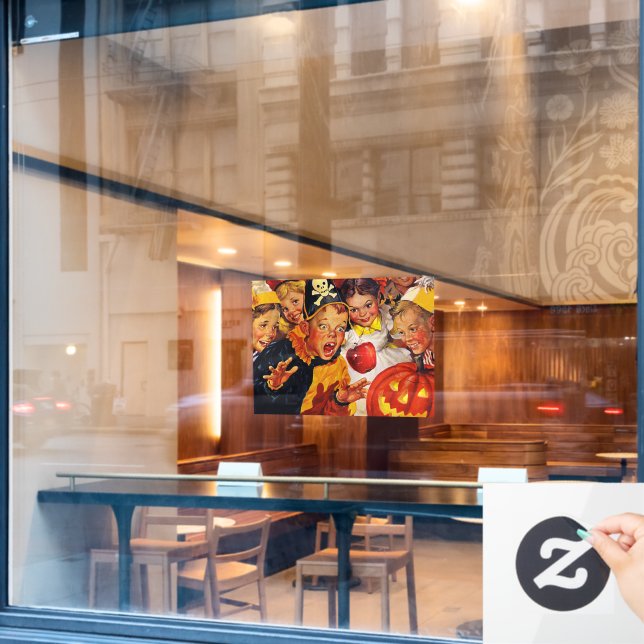 Apple Bobbing Dangers Window Cling (Cafe Window)