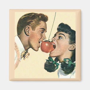 Apple Bobbing Old Fashioned Vintage Magnet