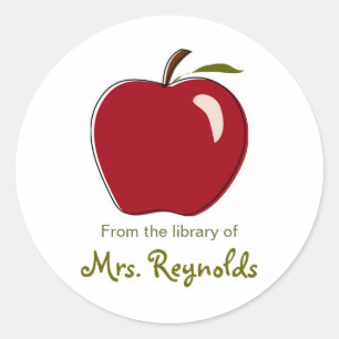 Apple Bookplates Classic Round Sticker