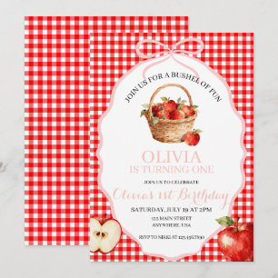 Apple Bushel of Fun 1st Birthday Invitation