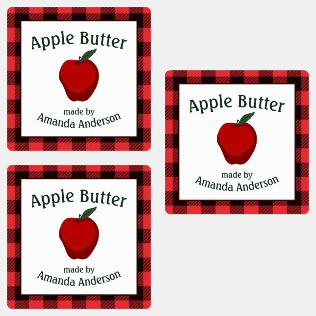 Apple Butter Canning Preserves Plaid S Food Label (Group)