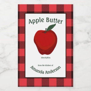 Apple Butter Canning Preserves Plaid V Food Label