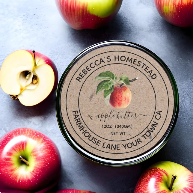 Apple Butter Kraft Paper Canning Jar Labels (Creator Uploaded)