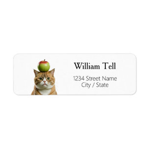 Apple cat Return Address Labels