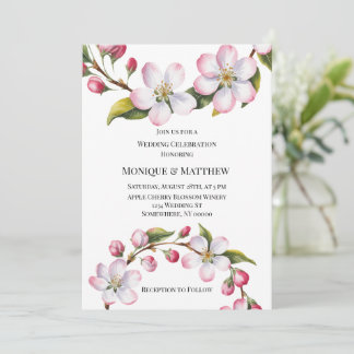 Apple Cherry Blossom Wedding Celebration  Invitation