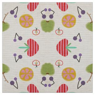 Apple Cherry Blueberry Fruits Fabric