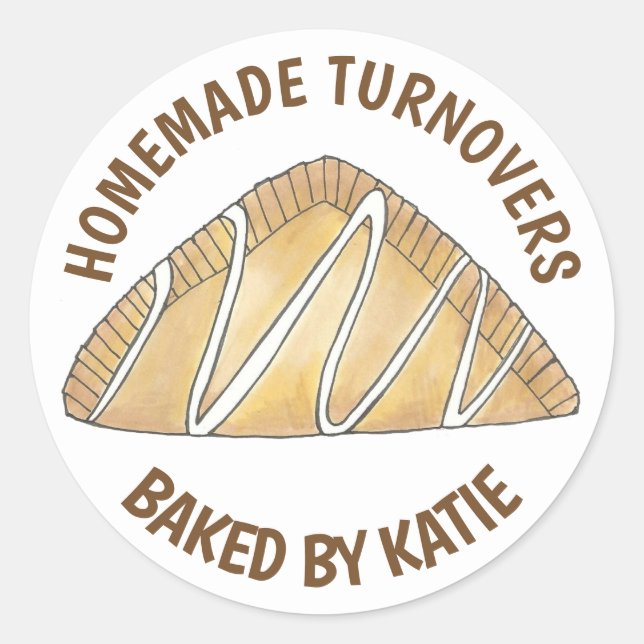 Apple Cherry Fruit Turnover Pastry Baked Made By Classic Round Sticker (Front)