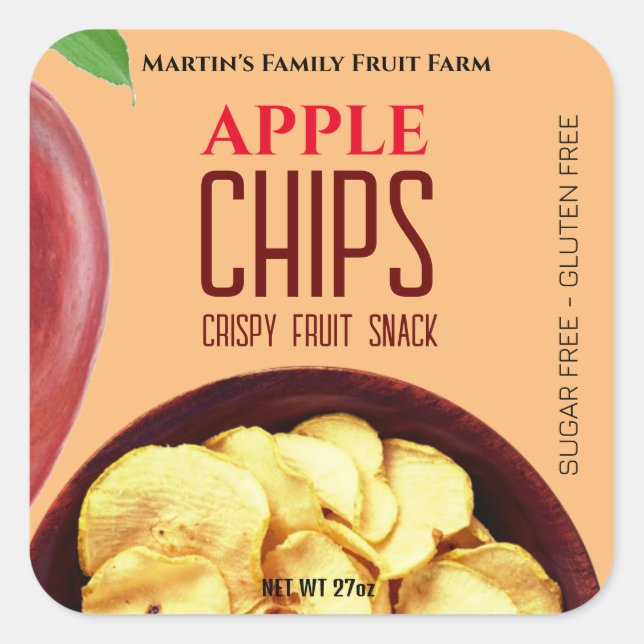 Apple Chips Custom Label Sticker (Front)