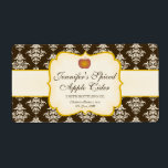 Apple Cider Bottle Label<br><div class="desc">Elegant chocolate damask and gold label for apple cider party favour bottles. Perfect for fall bridal showers,  engagement parties,  weddings,  or any fall them party! Shop coordinating items:</div>