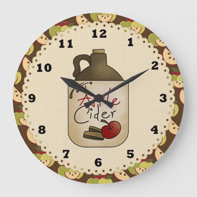 Apple Cider Country kitchen clock (Front)