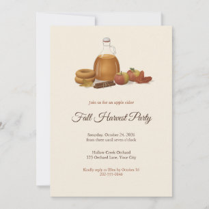 Apple Cider Fall Harvest Party Invitation