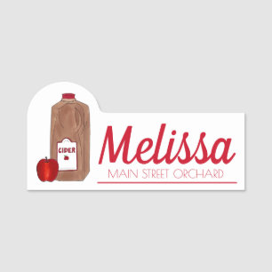Apple Cider Festival Orchard Autumn Harvest Farm Name Tag
