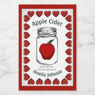 Apple Cider Made with Love Product 2"x3" Food Label