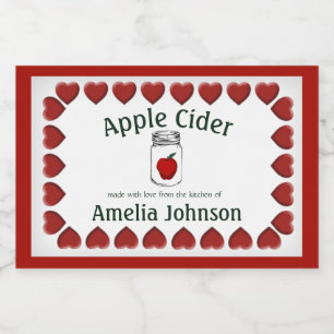 Apple  Cider Made with Love Product Label 3"x2"