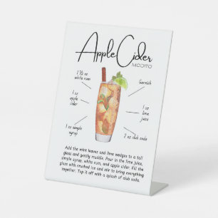 Apple Cider Mojito Cocktail Pedestal Sign