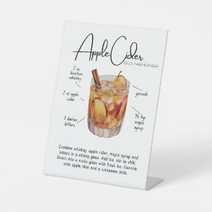 Apple Cider Old-Fashioned Cocktail Pedestal Sign