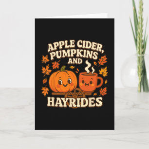 Apple Cider Pumpkins And Hayrides Cute Fall Thanks Card