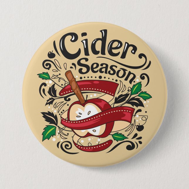 Apple Cider Season, graphic illustration 7.5 Cm Round Badge (Front)