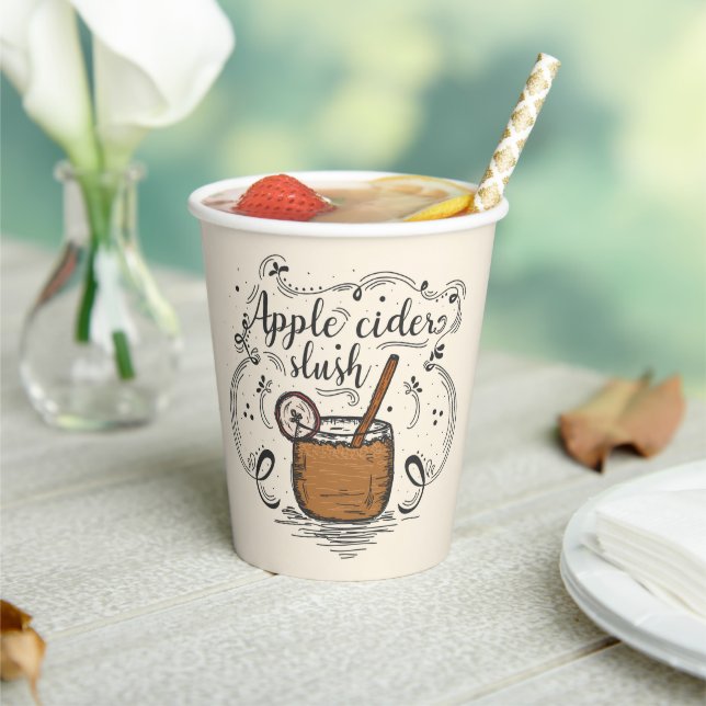 Apple Cider Slush Thanksgiving Paper Cups (Insitu)