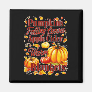 Apple Cider Warm Blankets Leaves Fall Halloween Fu Magnet