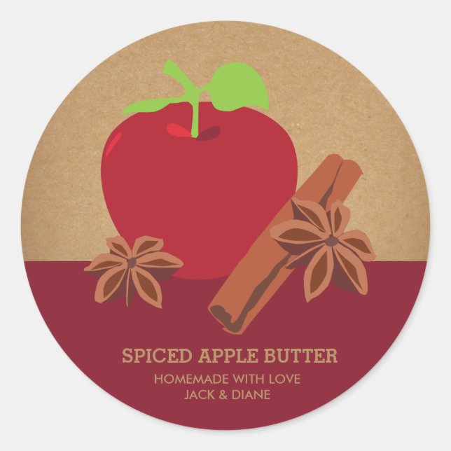 Apple Cinnamon Anise homemade Classic Round Sticker (Front)