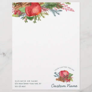 Apple Cinnamon Fall or Winter Holiday Custom logo Custom Letterhead