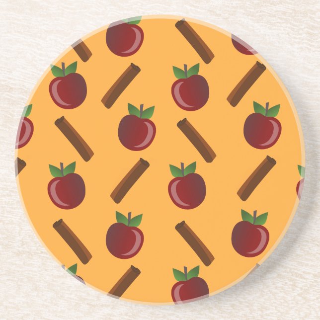 Apple Cinnamon Pattern Coaster (Front)