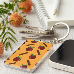 Apple Cinnamon Pattern Key Ring