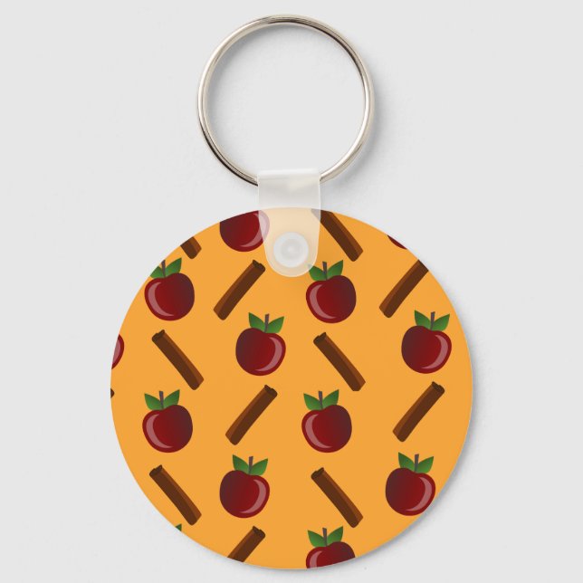 Apple Cinnamon Pattern Key Ring (Front)