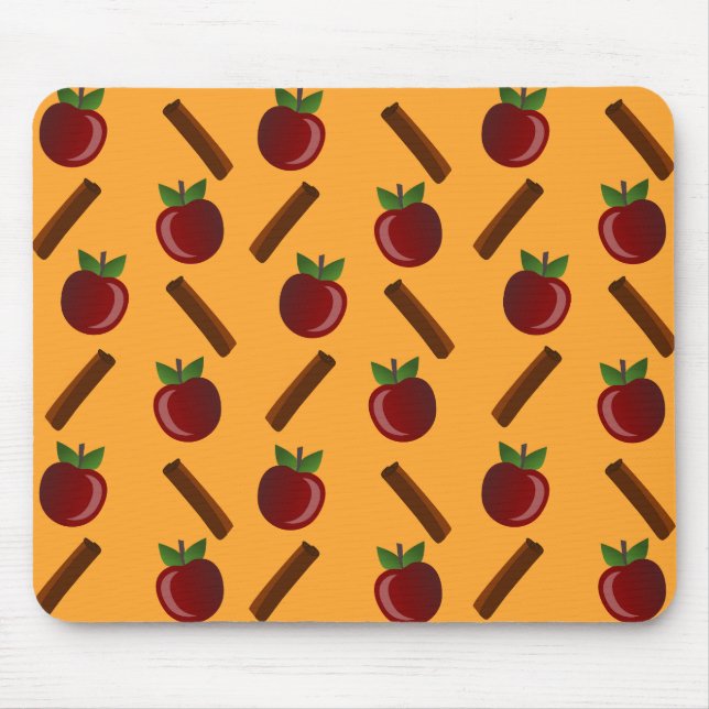 Apple Cinnamon Pattern Mouse Mat (Front)