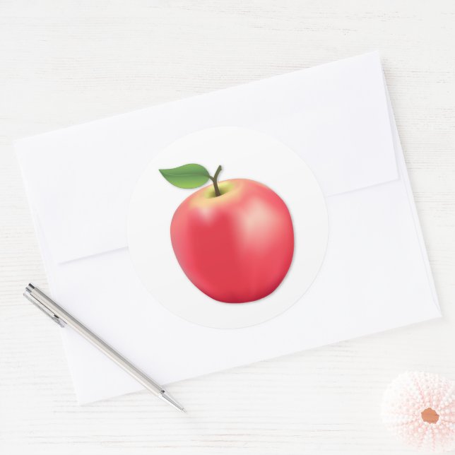 Apple  classic round sticker (Envelope)