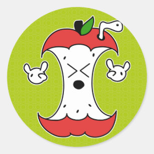 Apple Core Classic Round Sticker