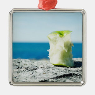 Apple core in the dirt metal tree decoration