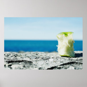 Apple core in the dirt poster