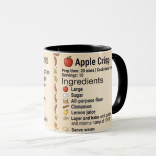 Apple Crisp Recipe Card Culinary Gift Mug