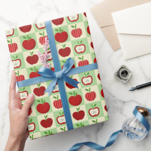 Apple Cute Country Chic Baby Shower Birthday Wrapping Paper