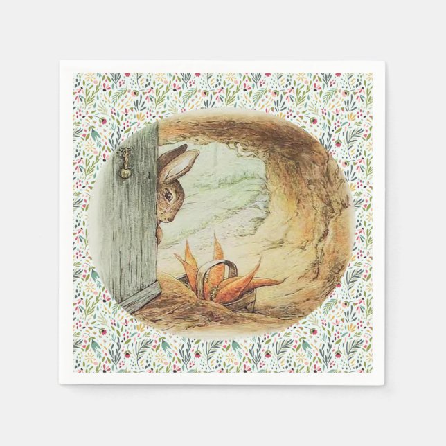 Apple Dappley Rabbit  Napkin (Front)