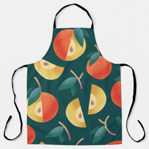 Apple Delight: Dark Green Seamless. Apron