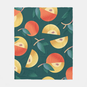 Apple Delight: Dark Green Seamless. Fleece Blanket