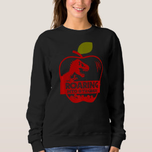 Apple Dinosaur Back To School Roaring Into 8th Gra Sweatshirt
