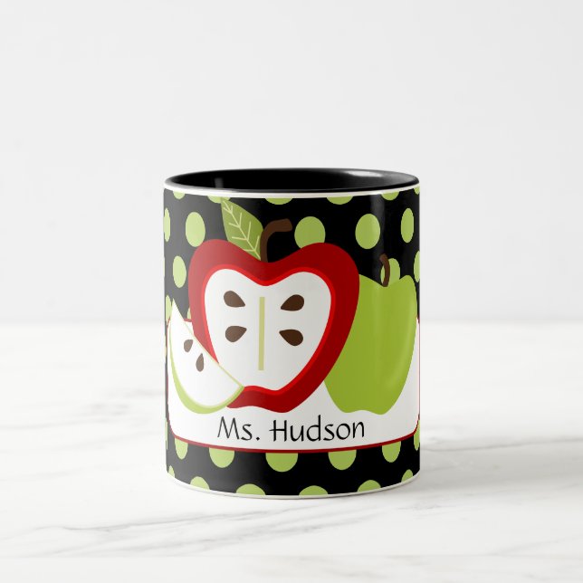 Apple Dots Personalised Teacher Mug (Center)