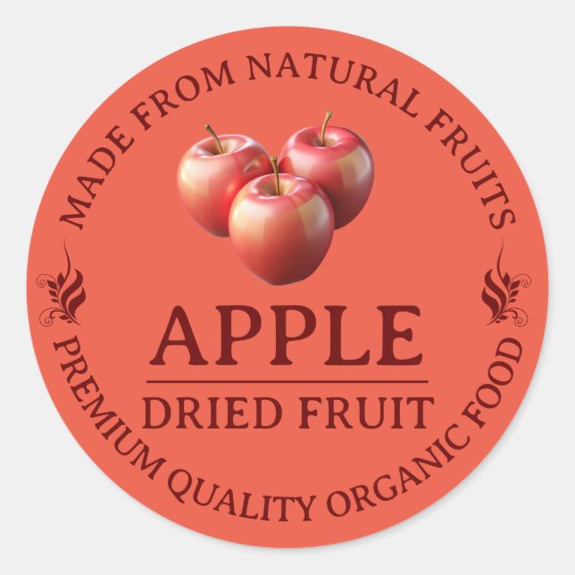 Apple Dried Fruits Custome Label Sticker (Front)