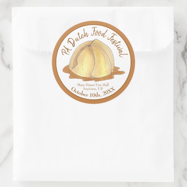 Apple Dumplings Amish Pennsylvania PA Dutch Food Classic Round Sticker (Bag)