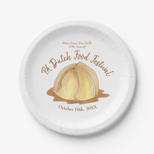 Apple Dumplings Amish Pennsylvania PA Dutch Food Paper Plate (Front)