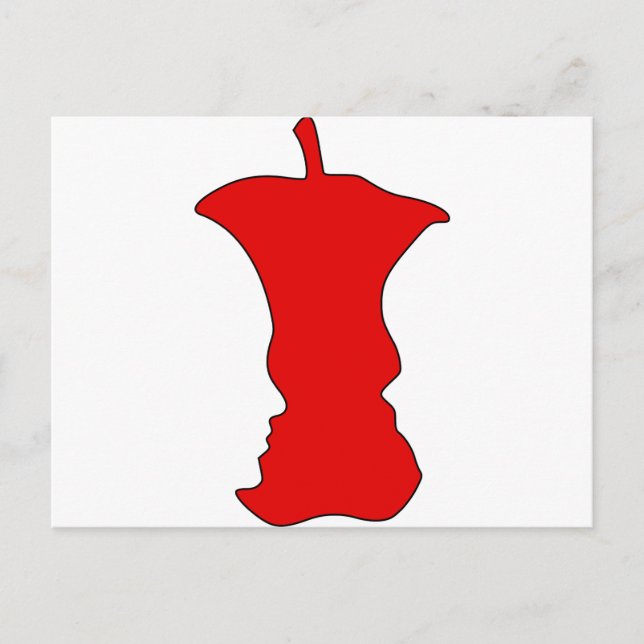 Apple Face Optical Illusion Postcard (Front)