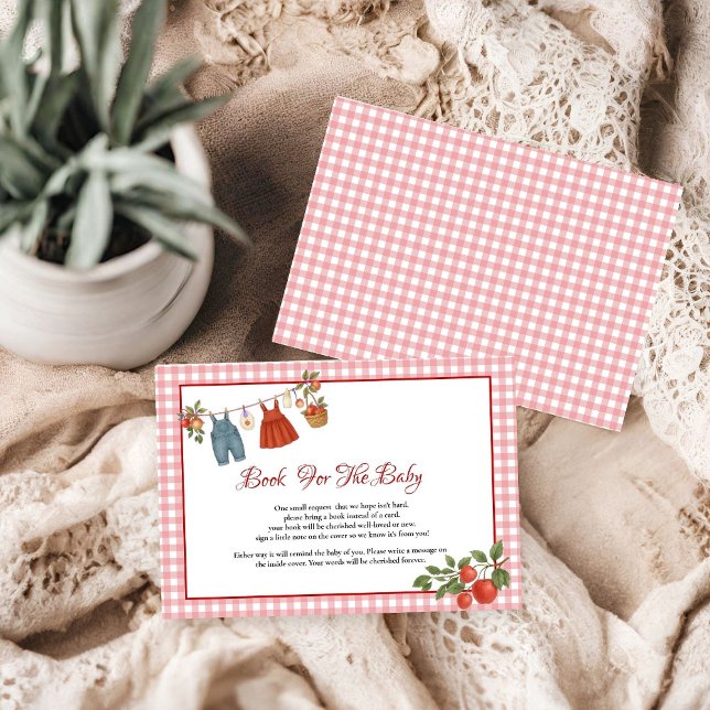 Apple Fall Baby shower game book for baby request  Enclosure Card (Creator Uploaded)